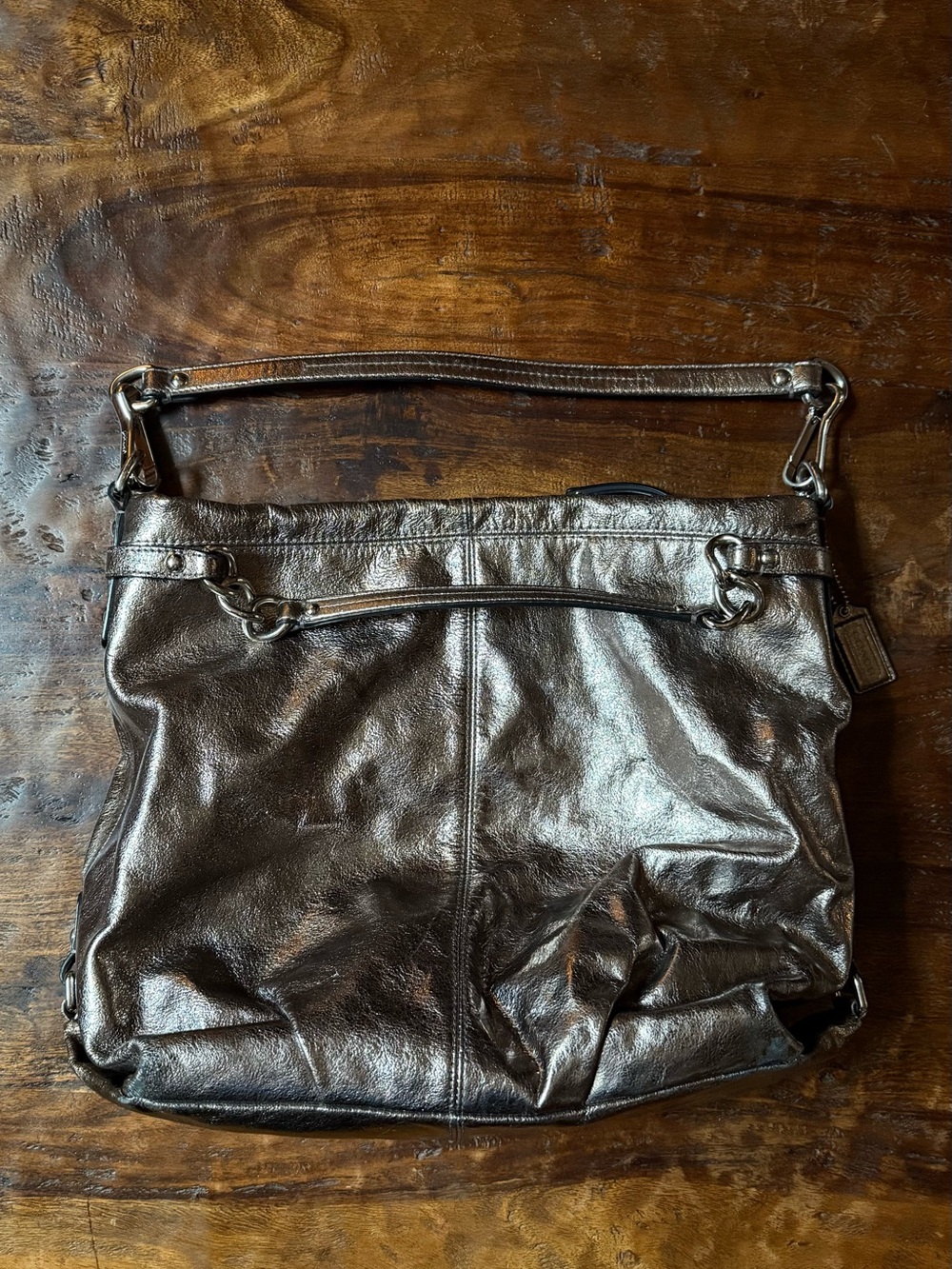 Coach Metallic Bronze Shoulder Bag - Women's Leather Tote